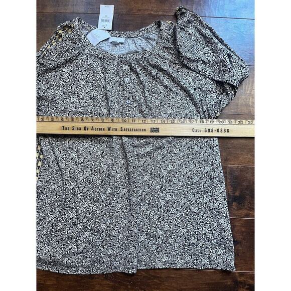 J. Jill Peasant Floral Print NWT Pop Over Blouse Womens Size M Cotton Blend - Picture 3 of 5